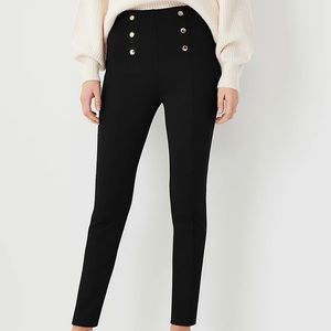 SZ:12P Ann Taylor Sailor Skinny Ankle Pant - Black